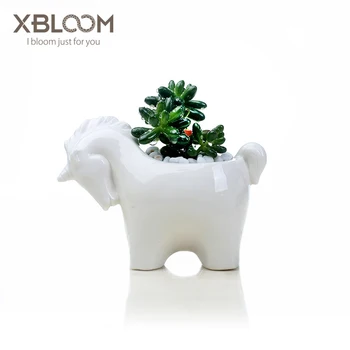 

Movie Unicorn Toy Flowerpot Vase Cute Cartoon Red Deer Unicorn Ceramic Flower Pot Home Decor Birthday Wedding Christmas fairy