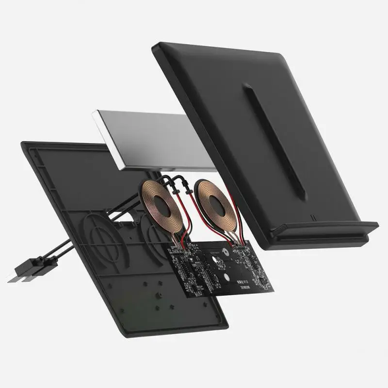 

Wireless Charger Dual Phones Charger Charging Anti-skid Car Mount Auto For Tesla Model 3 Double Fast Charge For All Qi Android