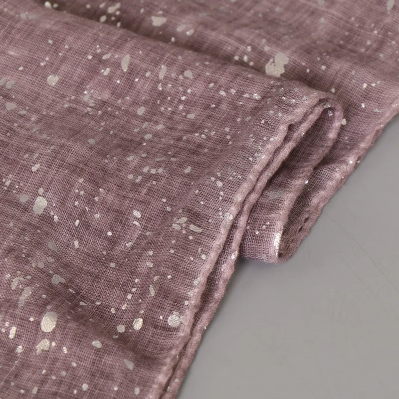 Big Size Plain Glitter Shiny Dot Viscose Shawl Solid Color Silver Muffler Wrap Headband Muslim Hijab Snood Echarpe Foulard Femme Mallzona