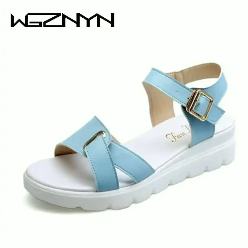 

NEW Summer shoes woman leather Sandals fashion new female sandals comfortable non-slip wear student shoes zapatos de mujer W308
