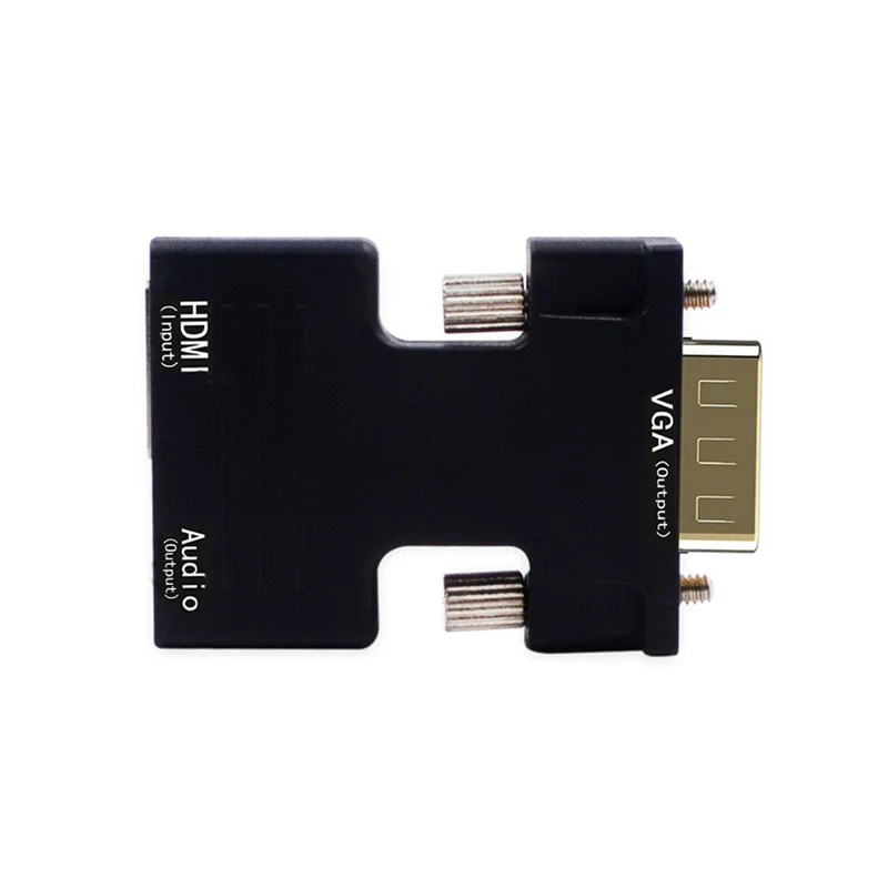 Ранкман HDMI в VGA конвертер адаптер с аудио Женский в Мужской Кабели 720/1080P для HDTV монитор проектор ПК ноутбук