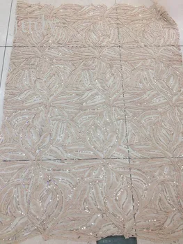 

sequin fabric stock 5yards xx0220# Apricot embroidery thread and sequin mesh thread for bridal wedding dress/sawing
