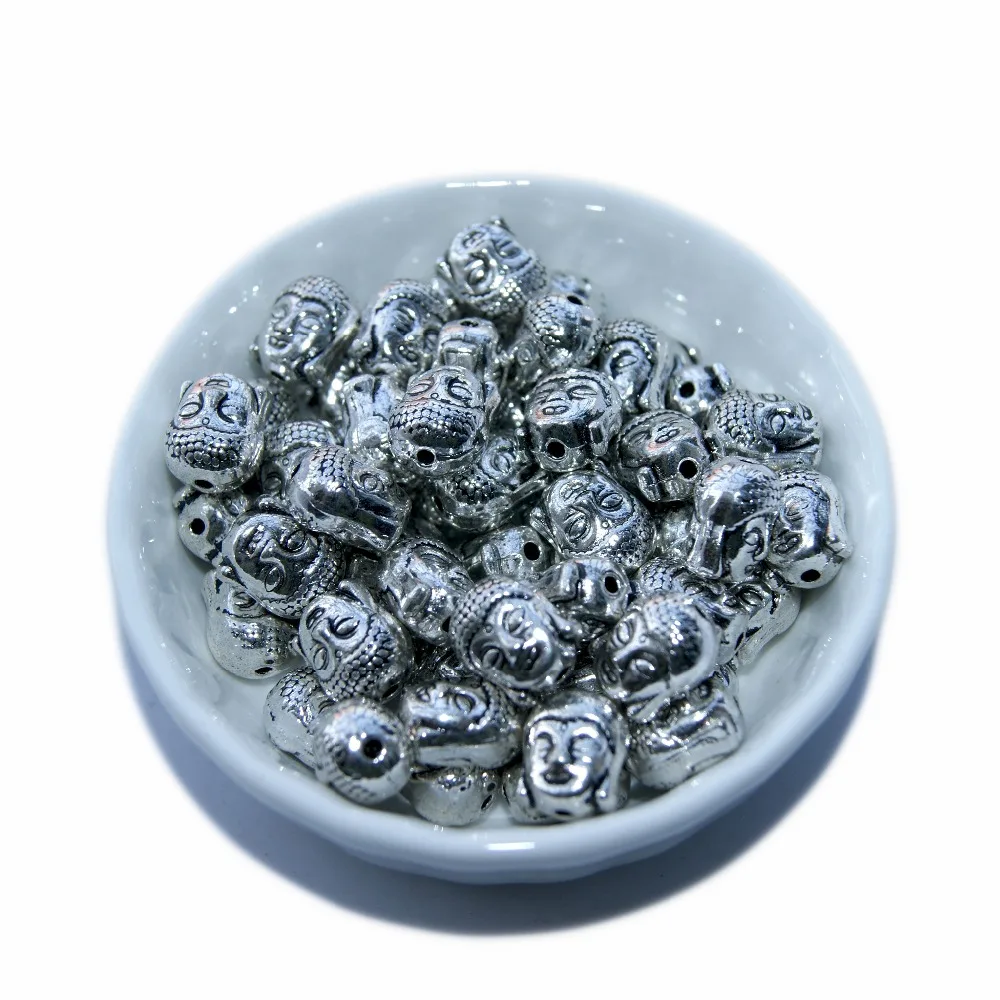 Wholesale High Quality 10 Pcs Metal Silver Buddha Beads Tibetan Silver Spacer Beads DIY for