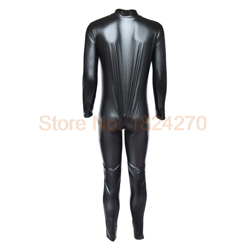 Faux Leather Catsuit Spandex Bodysuit Men Lingerie Clubwear XXL XXXL Plus Size