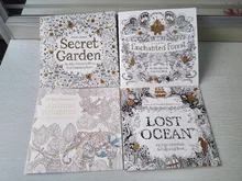 4 BOOKS LOT English Edition Secret Garden Animal Kingdom Enchanted Forest Lost Ocean