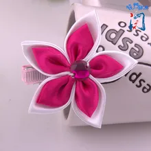 2 PIECES LOT Popular hand making hair accessories partysu colors five lobus apicalis flowers hairpins girls