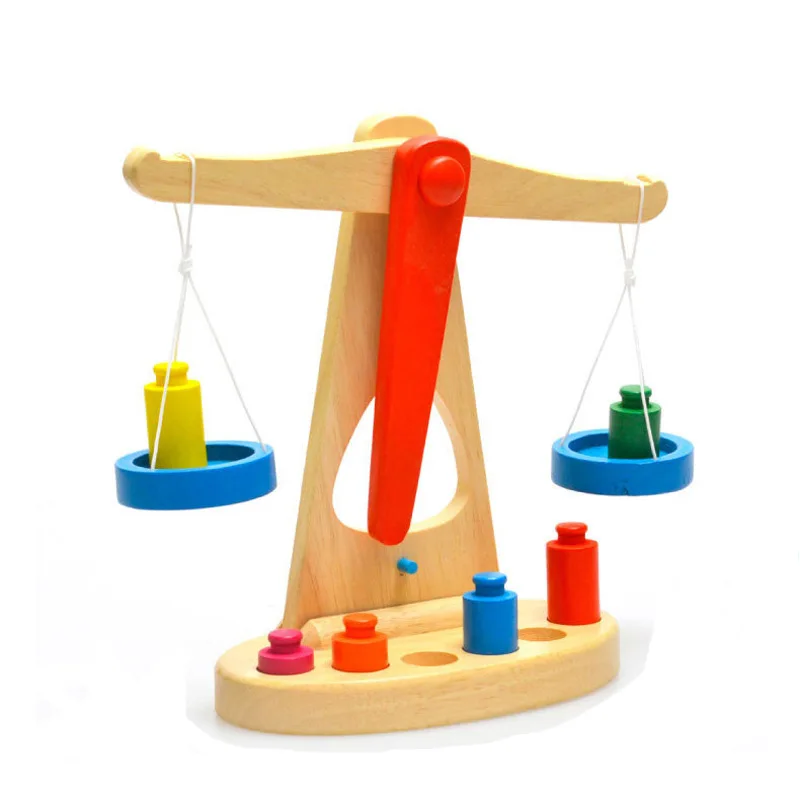 Children Montessori Educational Toy Wooden Balance Scale