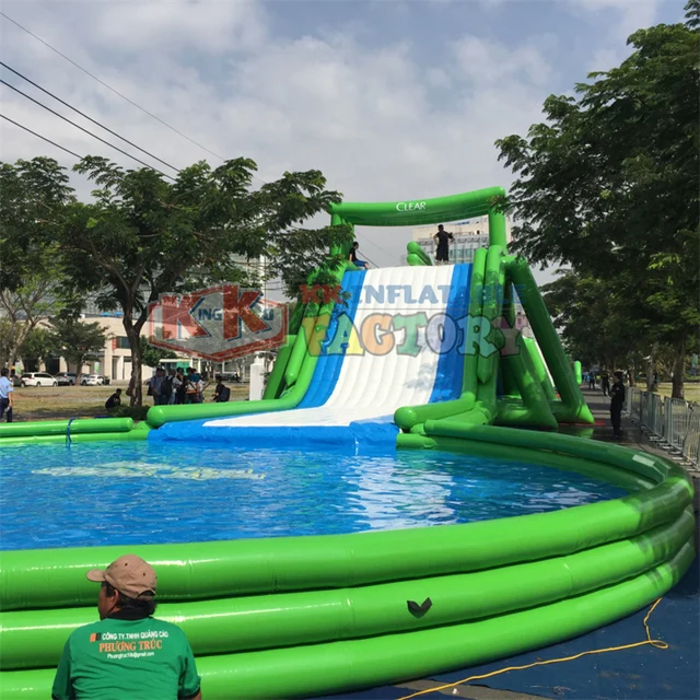 Vietnam Giant commercial inflatable water slide Government Activity entertainment inflatable water slip n slide 1