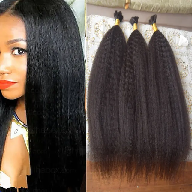 Grade 7A Indian Virgin Hair Human Braiding Hair Bulk No Weft Kinky Straight Remy Micro Braiding
