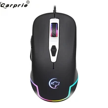 CARPRIE Проводная игровая мышь RGB 6 подсветка макропрограммируемые кнопки Черный геймер 4800 dpi Мыши для ПК ноутбук 90523