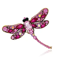Hot Sale Crystal Rhinestone Dragonfly Brooch For Women Dress Scarf Enamel Brooch Pin badge Femme Gift insect Jewelry Accessories