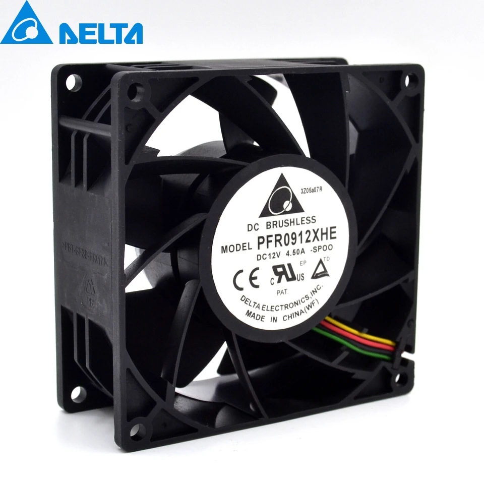

Delta 90*90*38mm PFR0912XHE 9CM 4.5A 12V used to Server Extensions machine cooling fan for