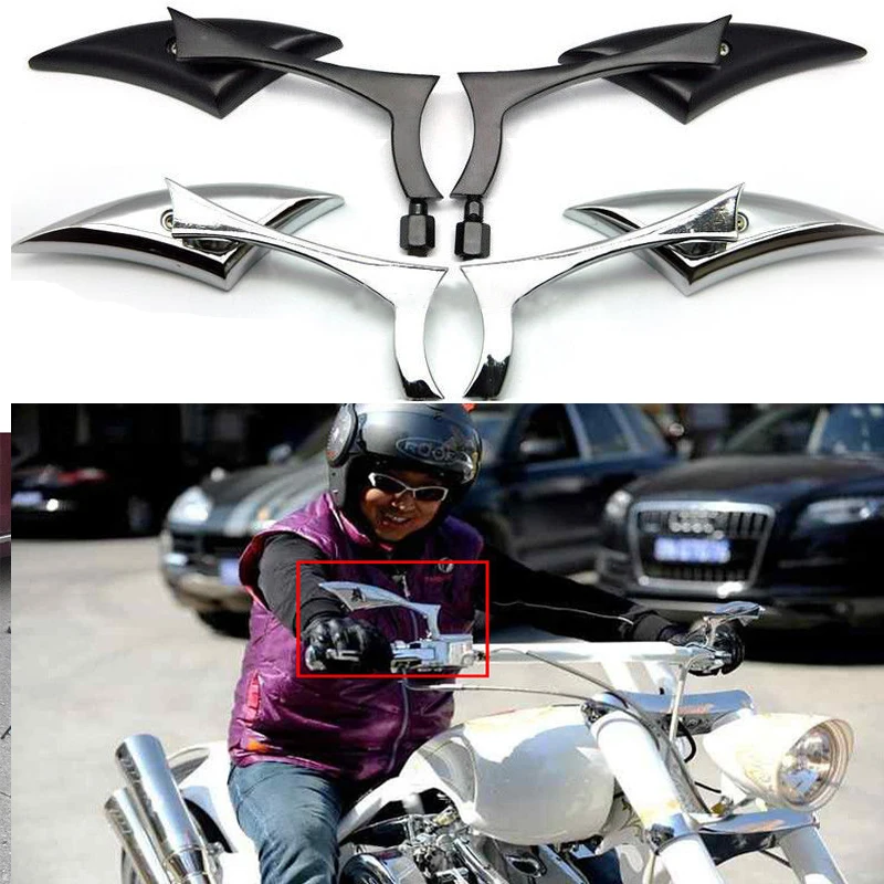 Зеркала заднего вида 2 шт. для Yamaha V Star XVS 650 1100 Silverado Kawasaki Vulcan VN 900 1500 1600 1700 2000