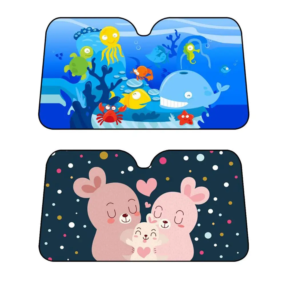 

Cartoon Car Windshield Sun Shade Universal Fit Car Sunshade UV Protection And Heat Reflector 99% Models Are Applicable