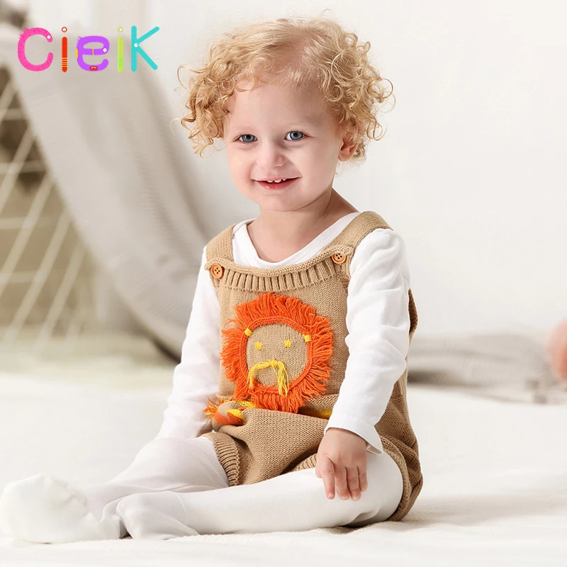 CieiK 2018 New Children Knitting Pattern Vest Lion Baby Rompers Boys Girls Toddler Costume Coveralls Newborn Jumpsuit Clothing   (3)