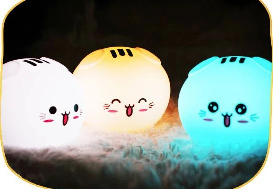 0.8W Cat Silicone lamp Bedside Plug in Colorful Silica gel Night light dream lovely Charging Pat Small ornaments | Дом и сад