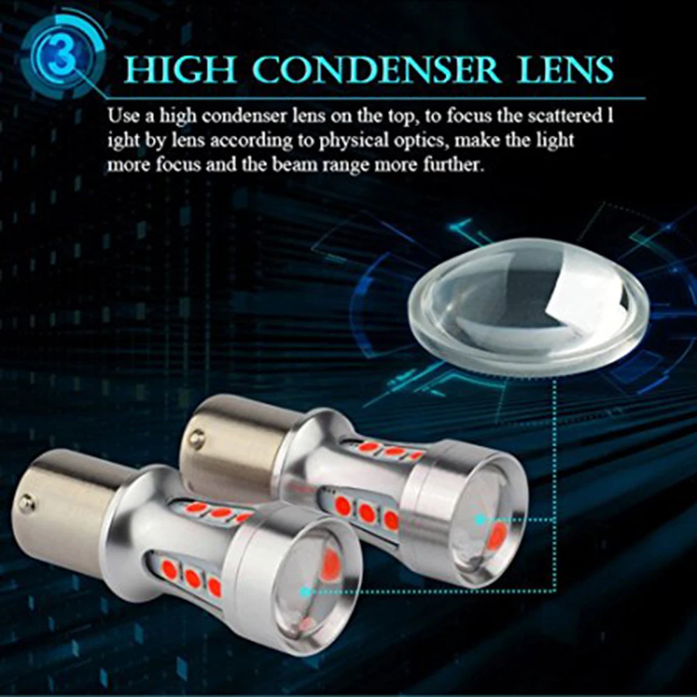 YSY 2 шт. 1156 BA15S S25 3030 18smd Canbus без ошибок SMD белые светодиодный ные лампы P21W Поворотная