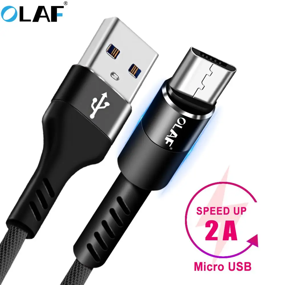 Олаф Micro USB кабель 1 м 2A для быстрой зарядки и синхронизации данных мобильный