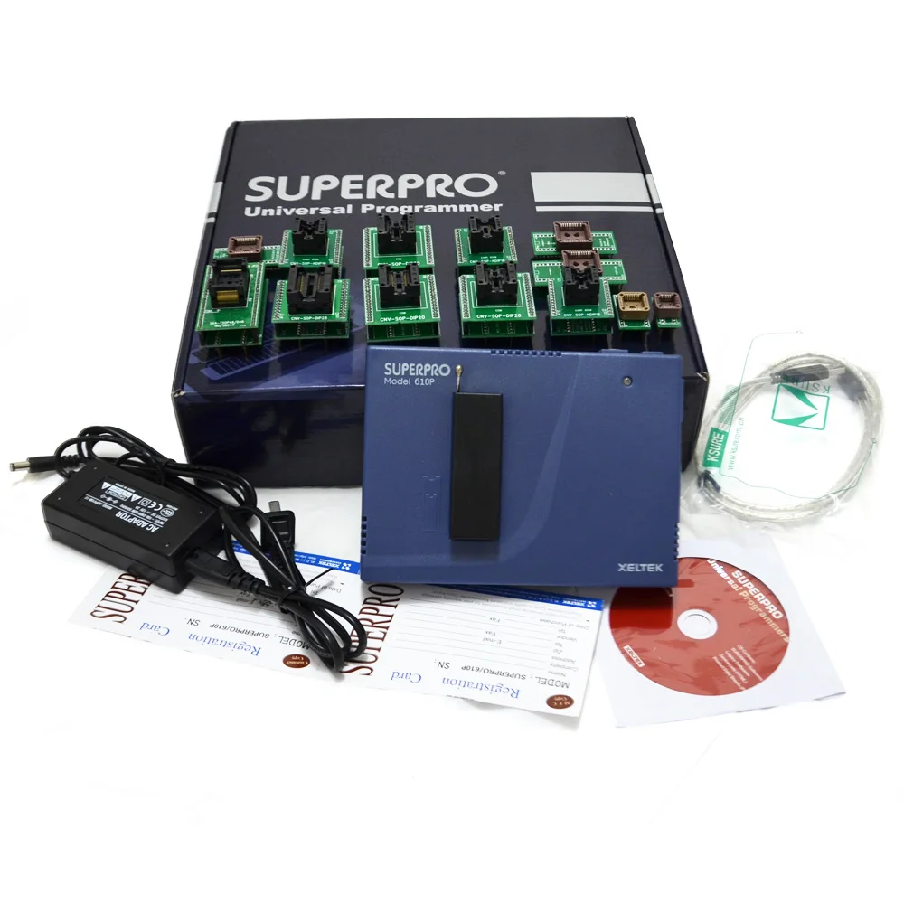 

Xeltek Superpro 610P High Speed Universal USB IC Programmer with 13pcs Burn Blocks