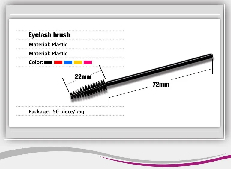 Высокое качество Пластиковые зубные щетки с мягкой щетки 50 шт./упак. мини одноразовая щеточка для ресниц палочки для макияжа Косметические Инструменты для туши Длина 72 мм