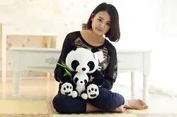 Большой 40 см панды плюшевые игрушки матери и ребенка панда с бамбуковой кукла подарок на день рождения, Рождество подарок w6696