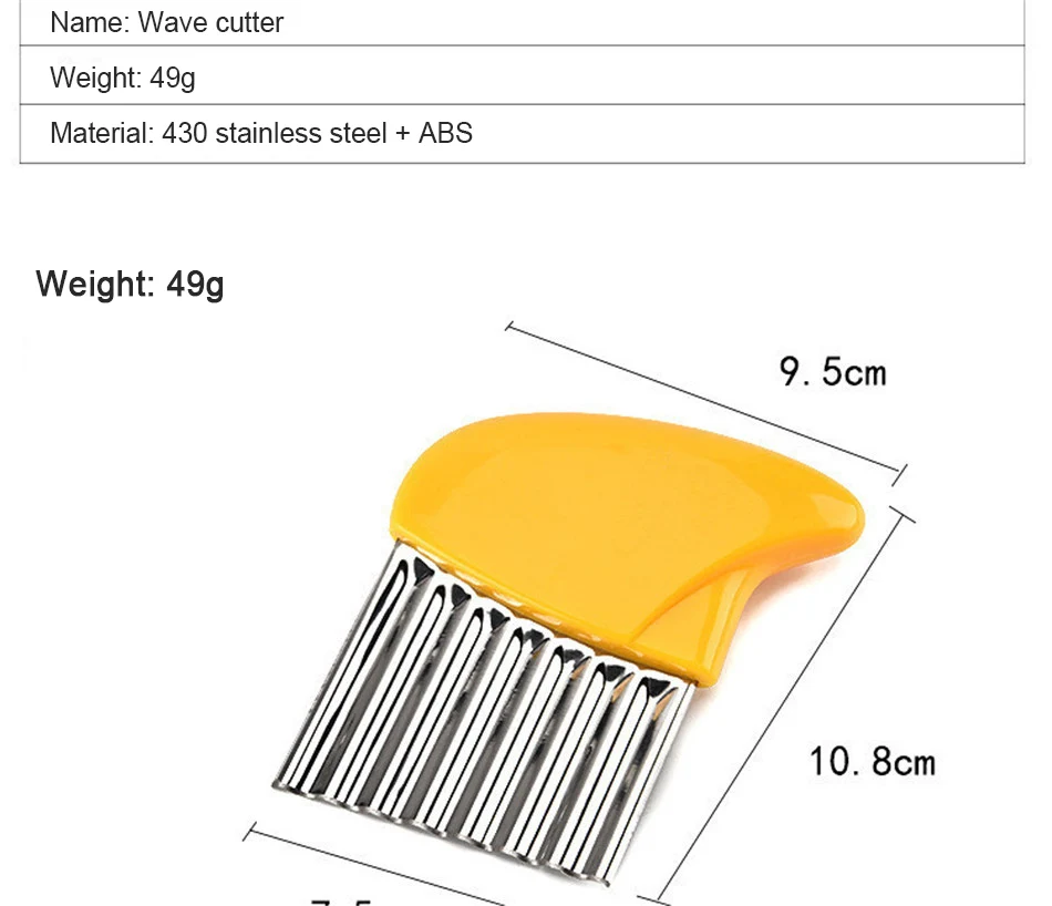 Креативная нержавеющая сталь для волнистой нарезки картофеля резак слайсер Овощной огурец нож для резки моркови в виде волн бытовой кухонный инструмент для приготовления пищи