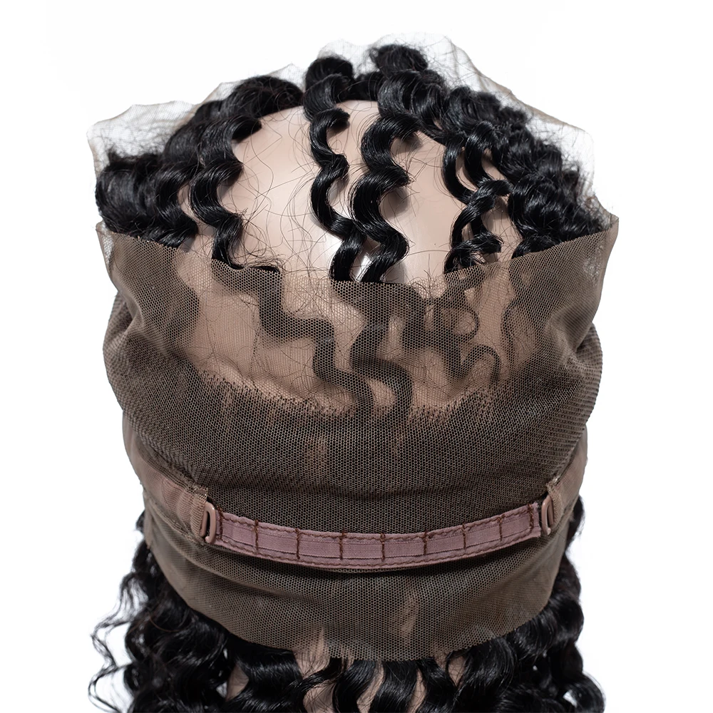 QT 360 Lace Frontal Wig Brazilian Deep Wave Lace Frontal Human Hair Wigs For Women Natural Black Remy Hair