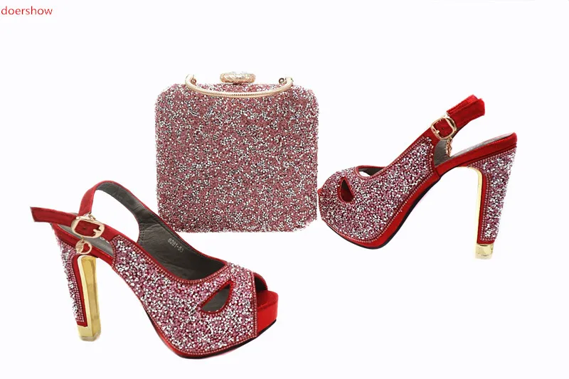 

doershow High Quality fashion Italian Shoe and Bag to Match Women Shoes African Party Shoes and Bag Set TN1-16