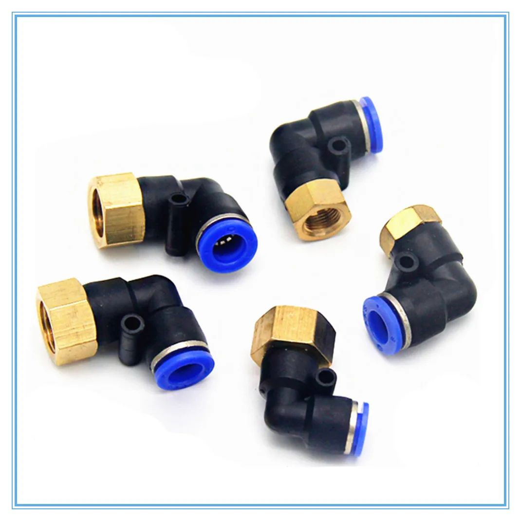 

PLF OD 4 6 8 10 12mm - Internal Thread 1/8'' 1/4'' 3/8'' 1/2'' Pneumatic Female Elbow Connector Tube Air Push In Fitting