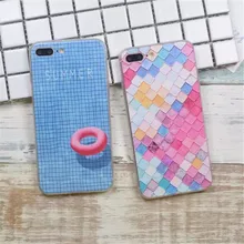 3D Relief Painting Geometric Graphic tartan Pattern Coque Fundas Hard Clear Case For iPhone 6 6s/ 6 6S 6Plus /7 7 Plus C21