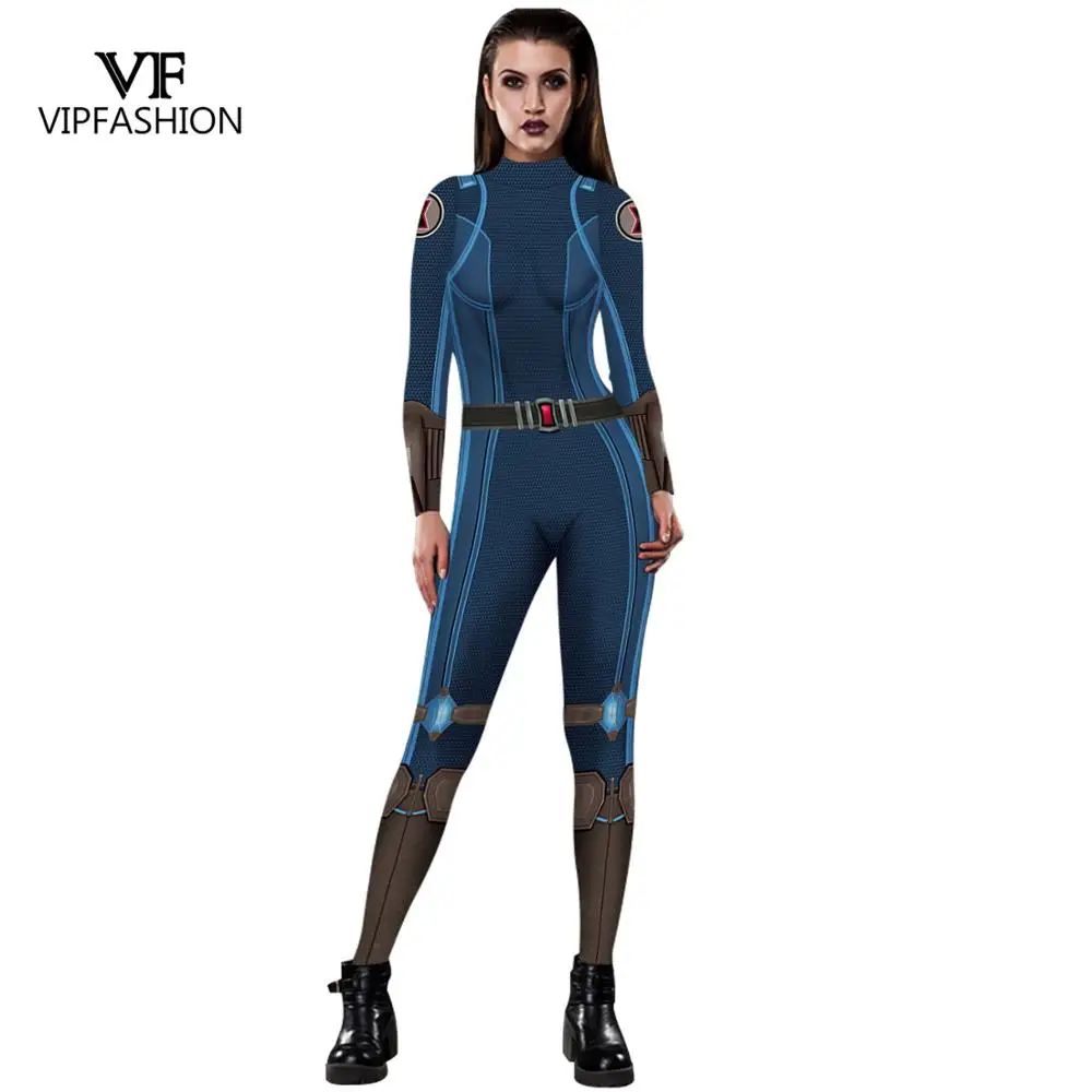 

VIP FASHION 2019 New Summer Fashion Justice League X-Men Black Widow Cosplay Rompers 3D Printed Jumpsuit For Women