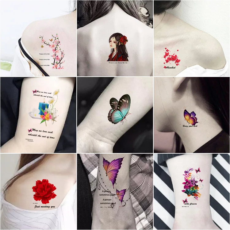 

Cartoon stars tattoo sticker Tattoo flower waterproof sticker Select style note model 5.8*9.8cm temporary tattoo on body