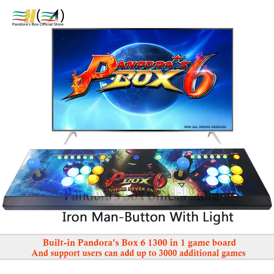 New Pandora box 6 1300 in 1 arcade control kit joystick usb buttons zero delay 2 players HDMI VGA arcade console controller TV New Pandora box 6 1300 in 1 arcade control kit joystick usb buttons zero delay 2 players HDMI VGA arcade console controller TV