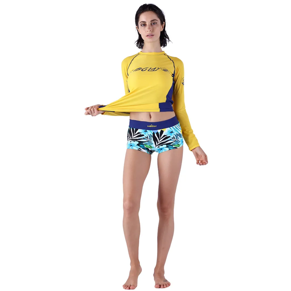 SABOLAY мужские и женские мягкие футболки для влюбленных с шортами с защитой от ультрафиолета, пляжный костюм для серфинга, Быстросохнущий эластичный костюм из лайкры