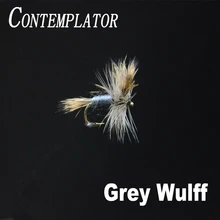 CONTEMPLATOR 5 шт./кор. серый Вульф похожая на настоящую силуэт Mayfly dun крепкий сухой мухи 12# Ephemera danica fly рыболовные приманки искусственные приманки