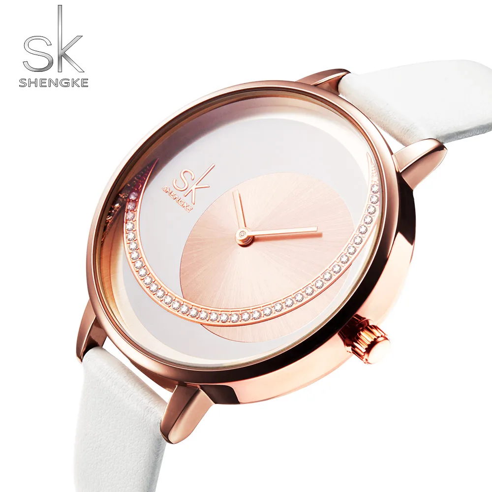 Unique Elegant Women Watch Luxury Rhinestone Leather Quartz Wristwatches Fashion SHENGKE Brand Waterproof Gift Clock for Lady Unique Elegant Women Watch Luxury Rhinestone Leather Quartz Wristwatches Fashion SHENGKE Brand Waterproof Gift Clock for Lady