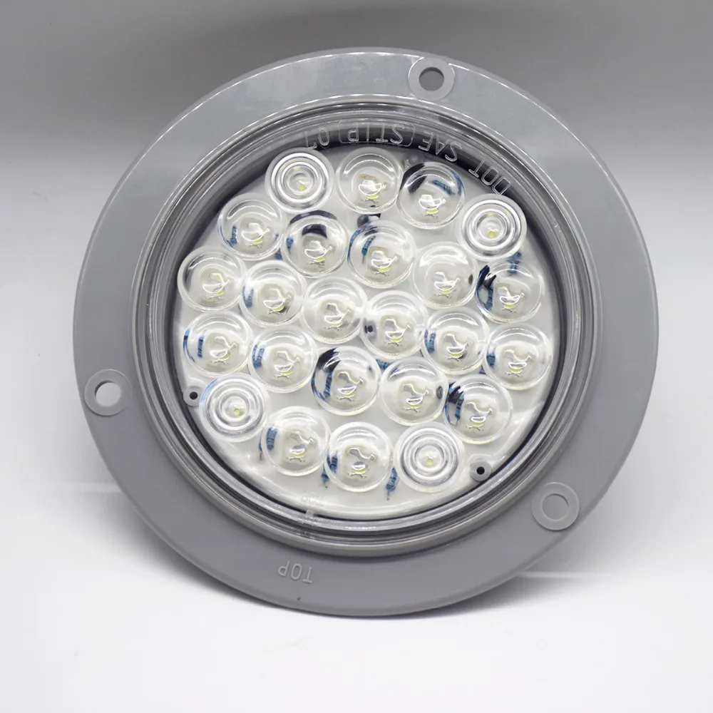 

12V/24V Led 4inch Truck Reversing Light Shockproof 24 LED Spot Light Automobile Round Rear Reverse Light For Scania Iveco Sisu