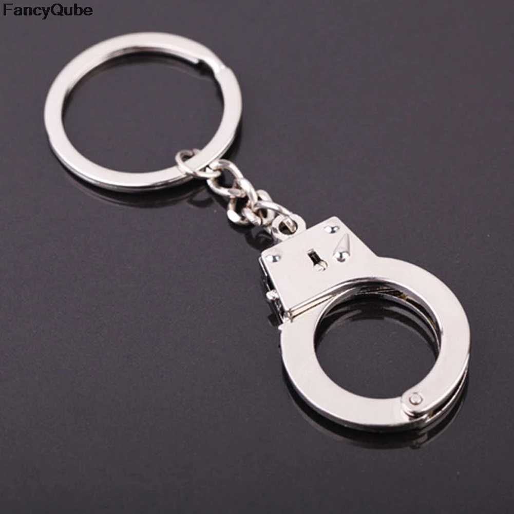 1pc Creative Key Chains Metal Mini Handcuffs Keychain Keyfob Keyring