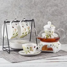 Скандинавский английский послеобеденный чай чайник чашки керамический стеклянный набор для цветочного чая нагрев пузырьковый фруктовый чайник домашний офис простота