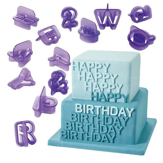 

Luyou 40pcs Alphabet Number Letter Cake Cutting Mould Fondant Decorating Set Icing Cutter Mold DIY Handle Baking Tools Decor