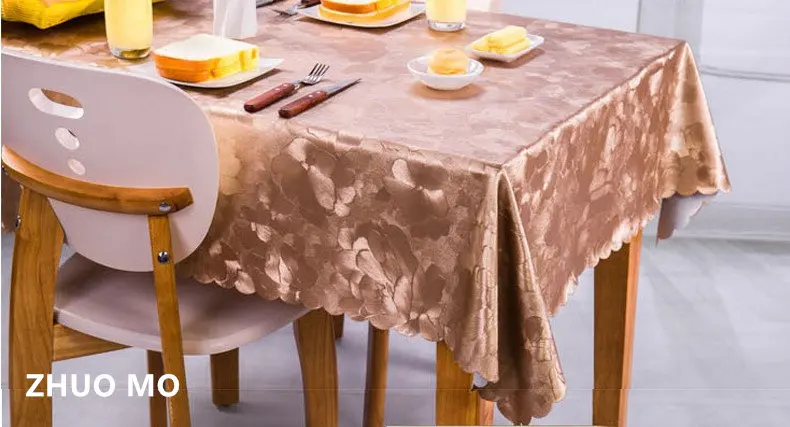 

Luxury waterproof anti-hot oil table cloth Jacquard printed flower tablecloth pattern checked Rectangular Round table cloth