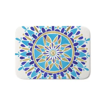

Royal Blue Mandala Bath Mat Mats Welcome Home Entrance Door Floor Flannel Rug