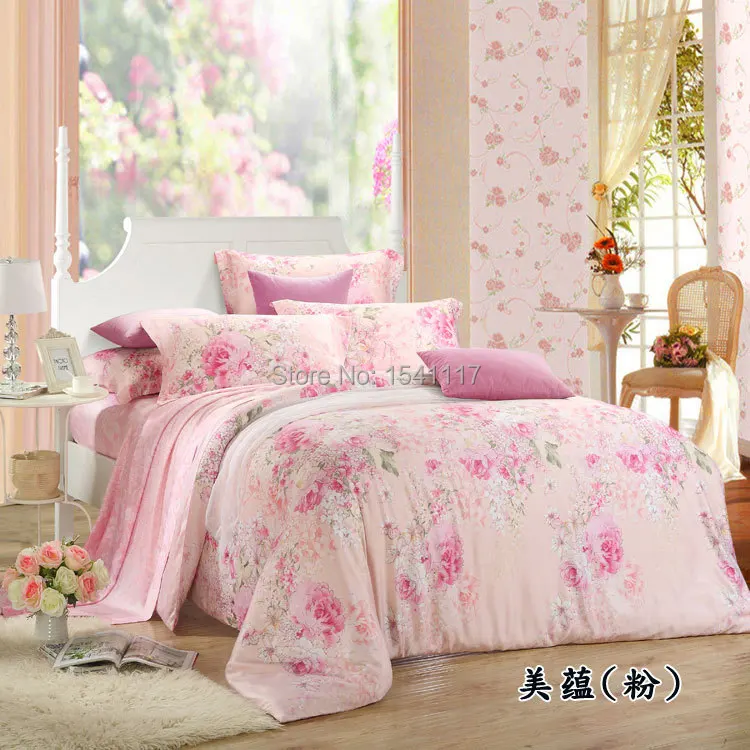 chinese style 4pcs king queen size lyocell wedding bedding set, women