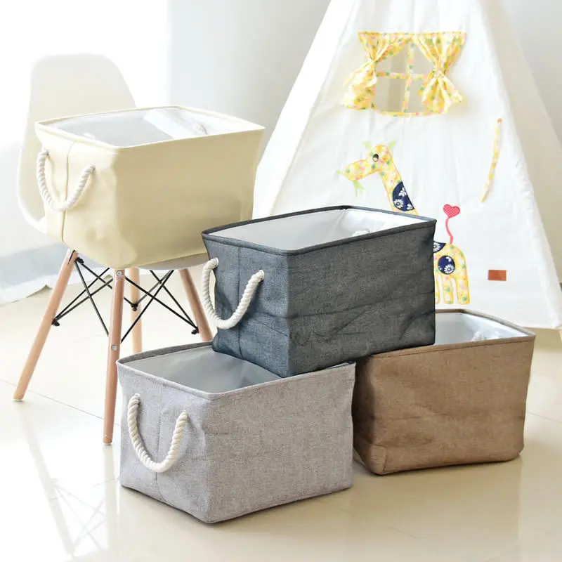 

Rectangular Folding Laundry Basket Toys Books Desktop Debris Bins Home Supplies