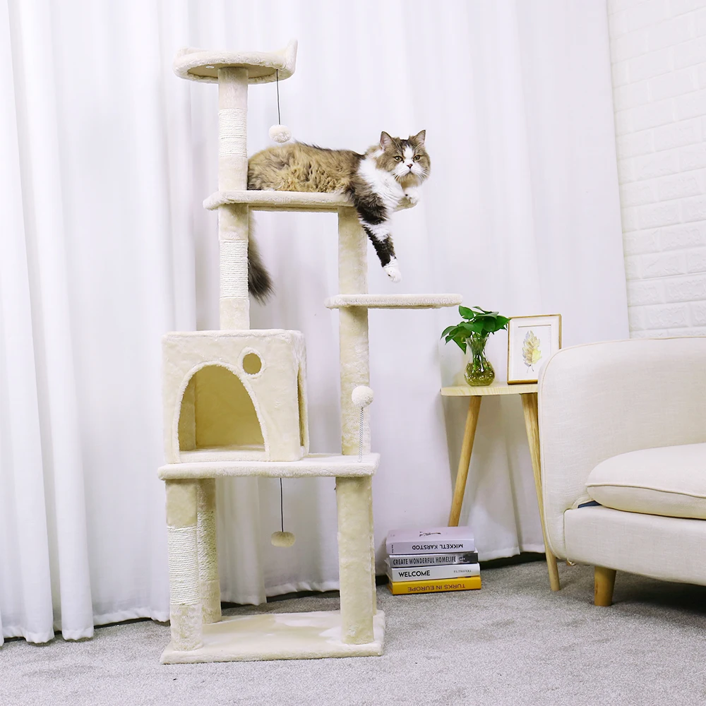 

Domestic Delivery Cat Toy House Bed Hanging Mouse Cat's Tree Pet Scratching Post Kitten Climbing Post Sisal Playing Toy Pet