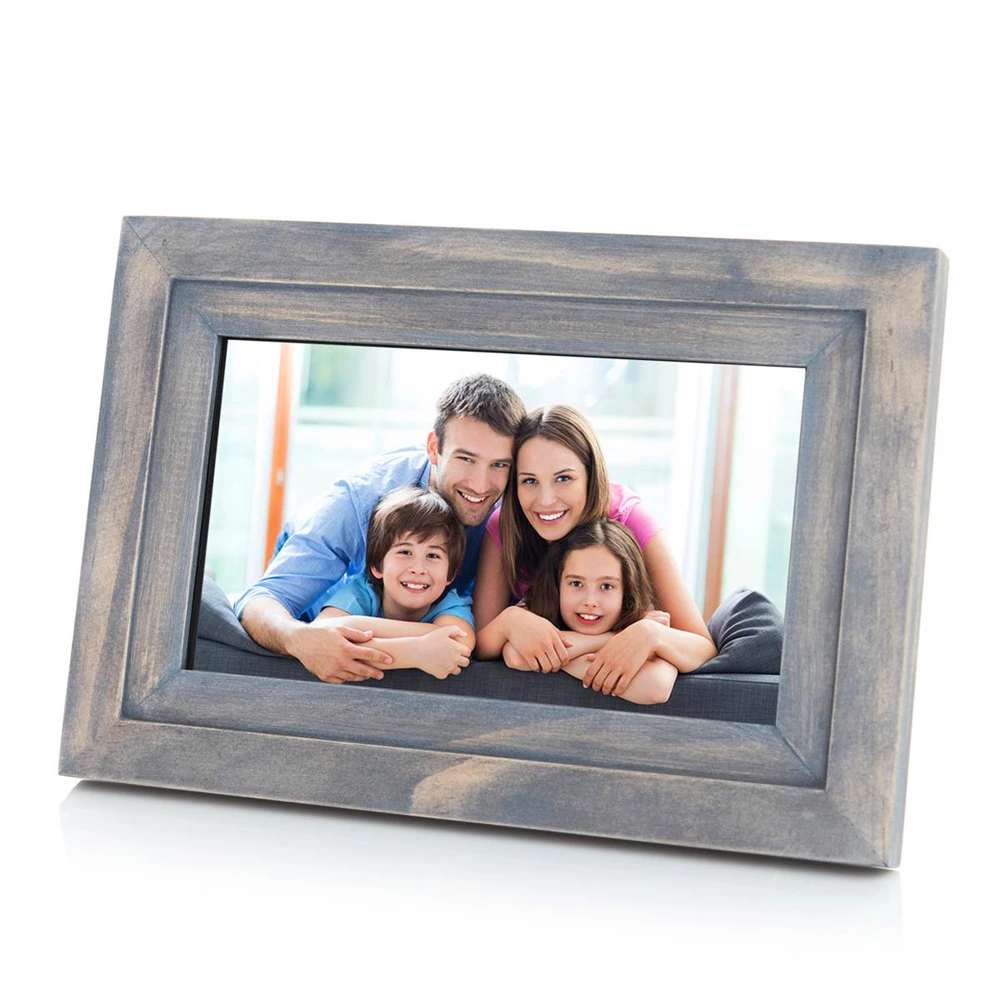 

iDeaPLAY DF702 7 inch Touch Screen 8GB WiFi Digital Photo Frame Wooden Picture Album with iOS Android App Support Music