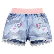 Новинка года; модные детские джинсы для девочек; короткие штаны; шорты для девочек с героями мультфильмов; летние детские джинсовые шорты; брюки; От 4 до 12 лет