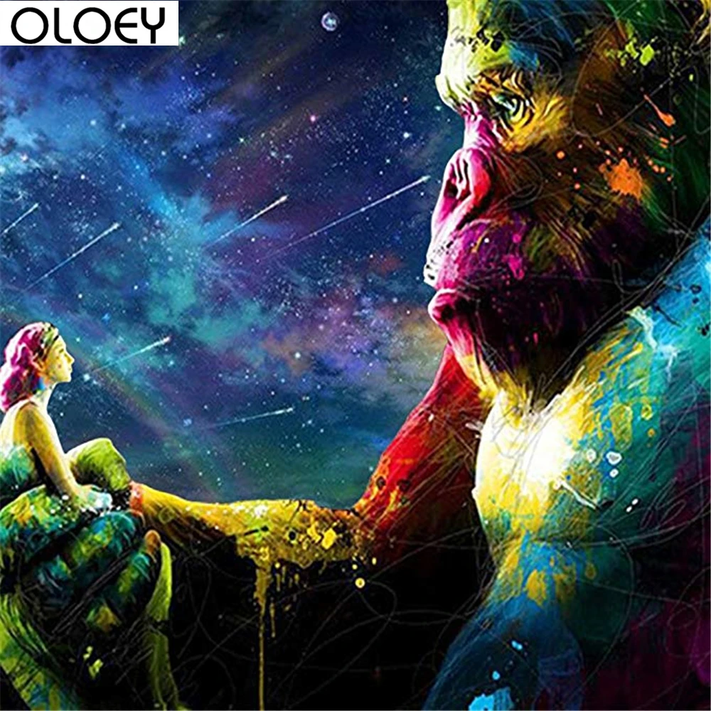 Oloey полностью круглое Сверло DIY 5D алмазная живопись блестящая вышивка с героями