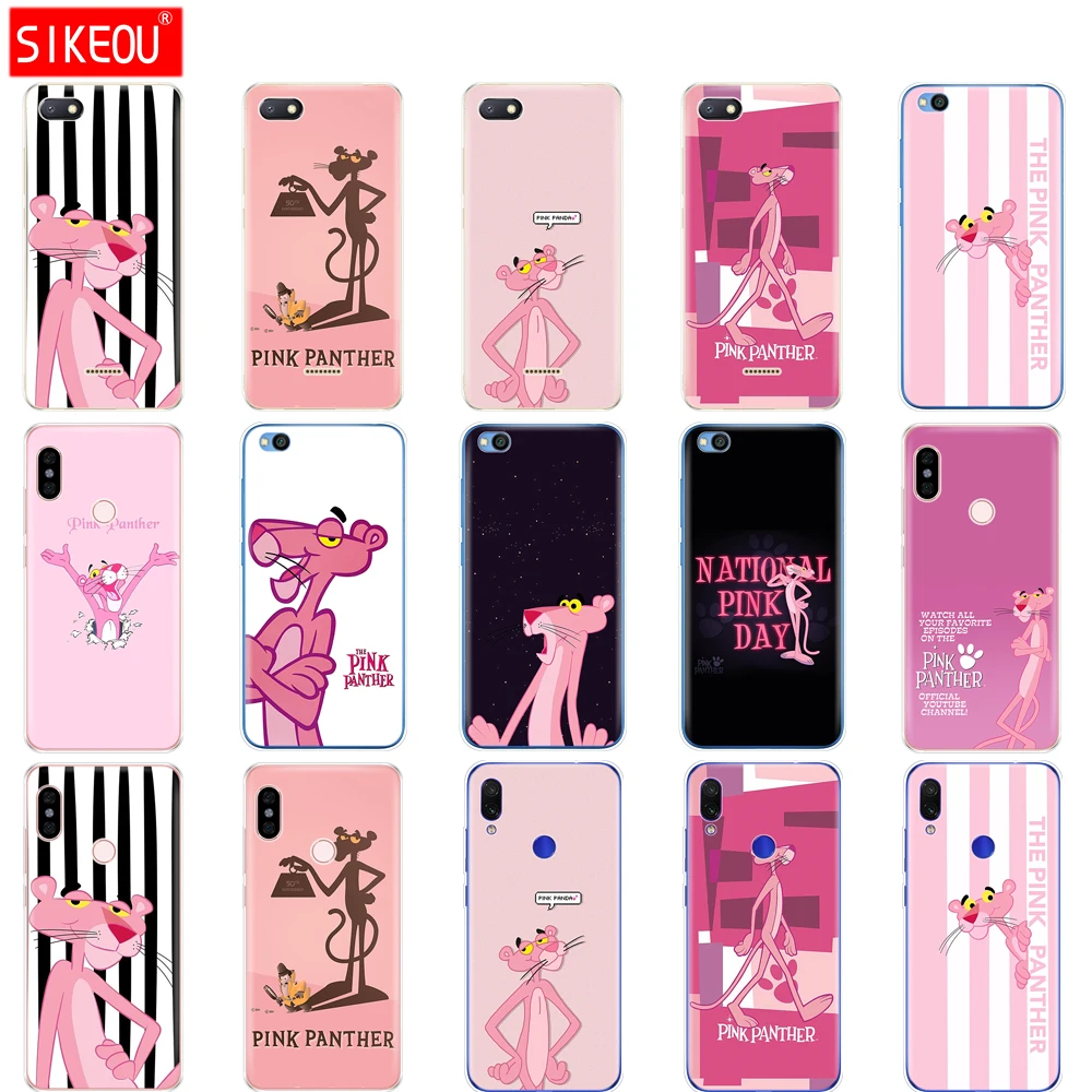 

case for redmi 6a 6 pro case cover for xiaomi redmi note 7 6 pro redmi go case for xiaomi mi 9 SE Pink Panther lovely