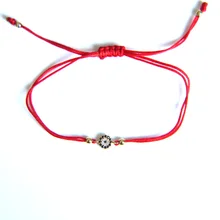 Китайский завод, красная веревка, сглаза, CZ камни, регулируемые красные струны, браслеты-шармы для женщин, ювелирные изделия на удачу